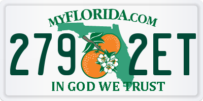 FL license plate 2792ET