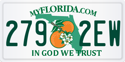 FL license plate 2792EW