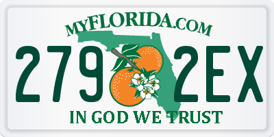 FL license plate 2792EX