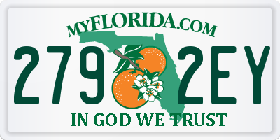 FL license plate 2792EY