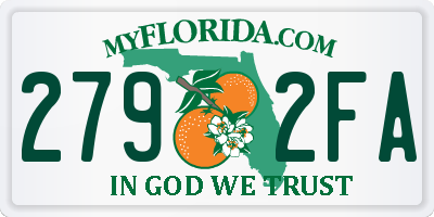 FL license plate 2792FA