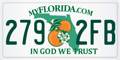 FL license plate 2792FB