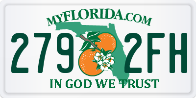 FL license plate 2792FH