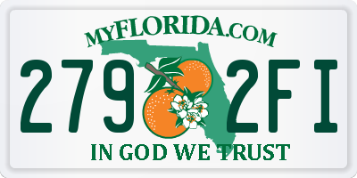 FL license plate 2792FI