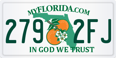 FL license plate 2792FJ