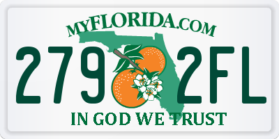 FL license plate 2792FL