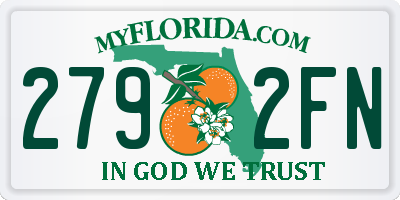 FL license plate 2792FN