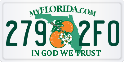 FL license plate 2792FO