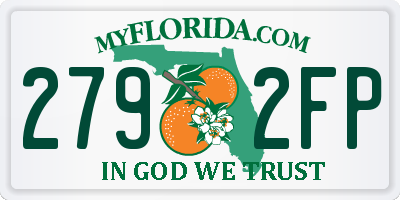 FL license plate 2792FP