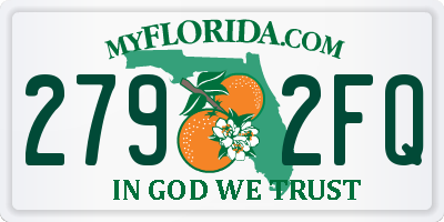 FL license plate 2792FQ