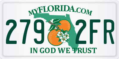 FL license plate 2792FR