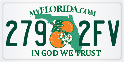 FL license plate 2792FV