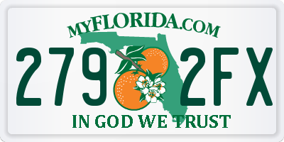 FL license plate 2792FX