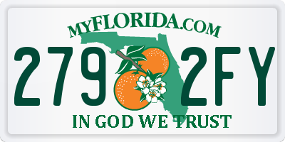 FL license plate 2792FY