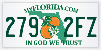 FL license plate 2792FZ