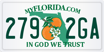 FL license plate 2792GA
