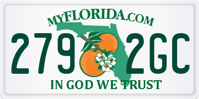 FL license plate 2792GC