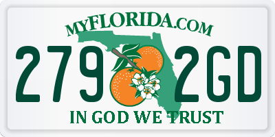 FL license plate 2792GD