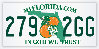 FL license plate 2792GG