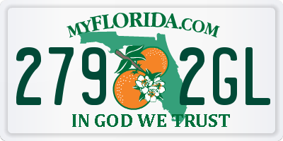FL license plate 2792GL
