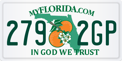 FL license plate 2792GP