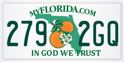 FL license plate 2792GQ