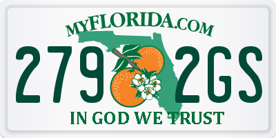 FL license plate 2792GS