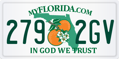 FL license plate 2792GV