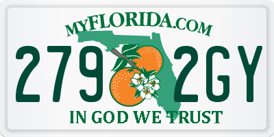 FL license plate 2792GY