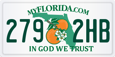 FL license plate 2792HB