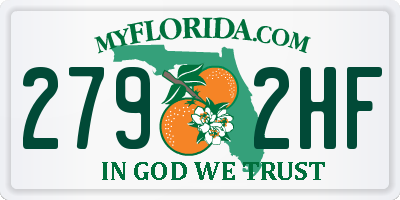 FL license plate 2792HF