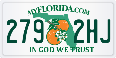 FL license plate 2792HJ