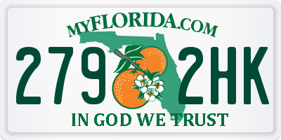 FL license plate 2792HK