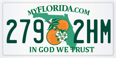 FL license plate 2792HM