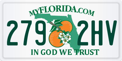 FL license plate 2792HV