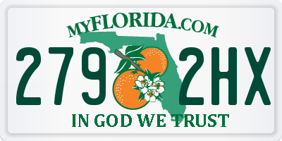 FL license plate 2792HX
