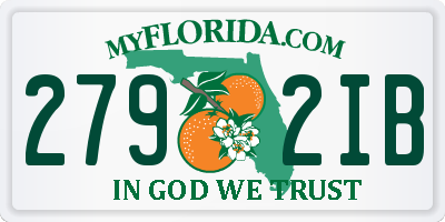 FL license plate 2792IB