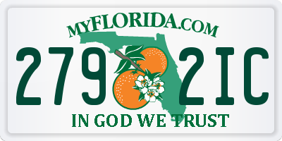 FL license plate 2792IC