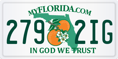 FL license plate 2792IG