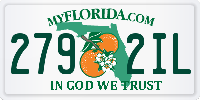 FL license plate 2792IL