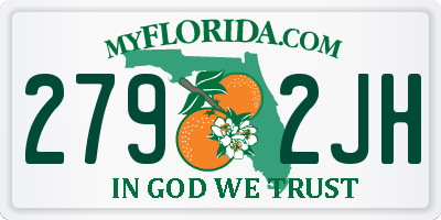 FL license plate 2792JH
