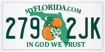 FL license plate 2792JK