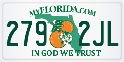 FL license plate 2792JL