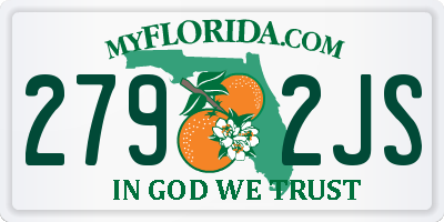 FL license plate 2792JS