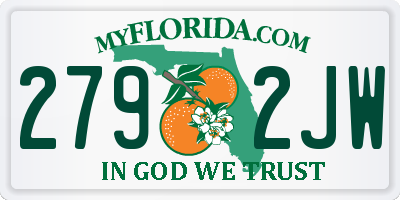FL license plate 2792JW