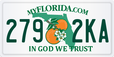 FL license plate 2792KA