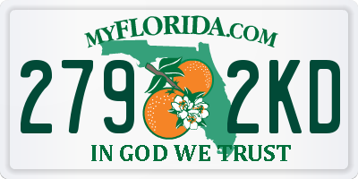 FL license plate 2792KD