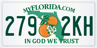 FL license plate 2792KH