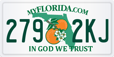 FL license plate 2792KJ