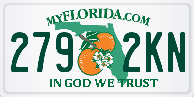FL license plate 2792KN